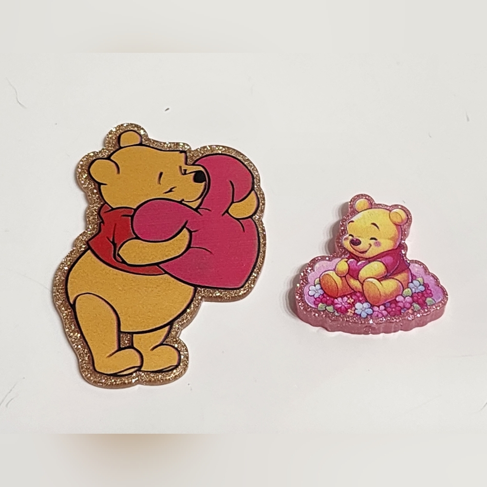 Flatback Bear Heart Focal Bead Badge Keychain Bag Clip‎ Crafts Magnet Hair Clip